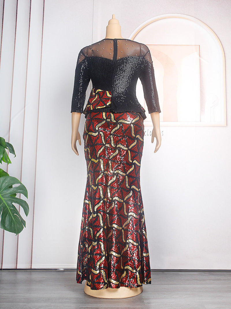 HDAfricanDress African Party Dresses For Women 2023 New Dashiki Ankara Sequin Evening Gowns Turkey 104