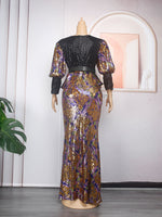 HDAfricanDress Luxury Sequin Evening Dresses Women Turkey Outfit Robe Dashiki Ankara 103