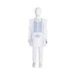 African Tradition Clothes For Boys Long Sleeve Tops Embroidery Dashiki Robe Shirt Pant Child Set 3 PCS 108
